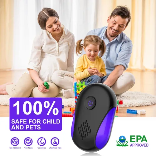 Miniatura 5 de Repelente ultrasónico mejorado, paquete de 6, repelente ultrasónico para interiores, enchufe electrónico para control de plagas para insectos