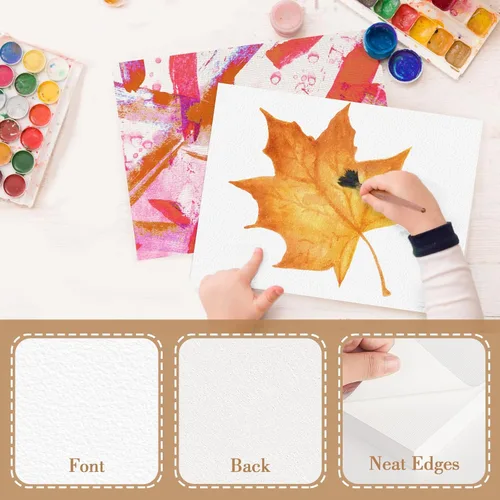 Miniatura 4 de 100 PIEZAS 4x6 Papel de Acuarela a Granel, 140 lb/300 g Papel Grueso Prensado en Frío para Niños y Adultos, Papel de Arte Blanco para Dibujo