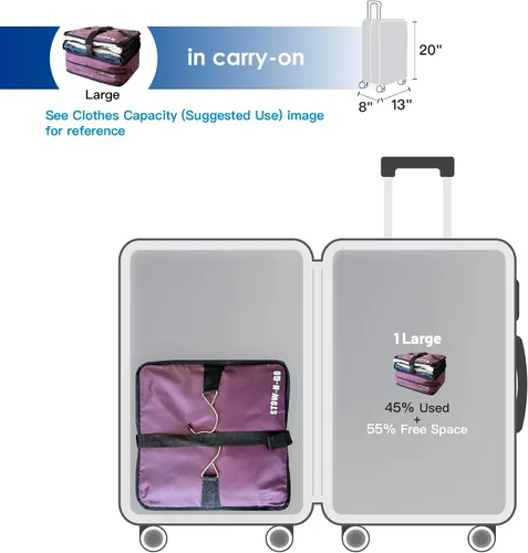 Miniatura 4 de Grand Fusion Stow-N-Go Organizador de equipaje de viaje Estantes de viaje colgantes portátiles, organizador de armario de mano, cubos de embalaje