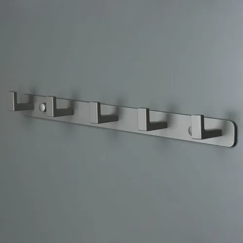 Miniatura 14 de Perchero, 6 Ganchos Triples de Acero Inoxidable Resistente, Ganchos de Pared Montados en la Pared, Barra de Ganchos Rústica para Ropa/Llaves