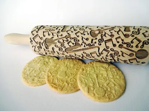 Miniatura 5 de INSTRUMENTOS MUSICALES EMBOSSING ROLLING PIN CON NOTAS E INSTRUMENTOS MUSICALES GRABADO LÁSER PARA GALLETAS REGALO PARA MÚSICO