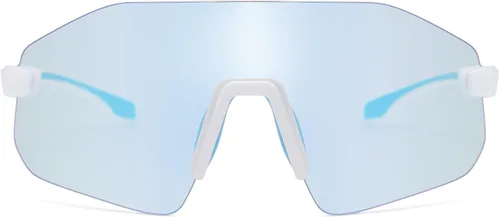 Miniatura 7 de SOJOS Gafas de sol para correr para mujeres y hombres, ligeras TR90 sin marco UV400 gafas deportivas envolventes, SJ2352 Blanco
