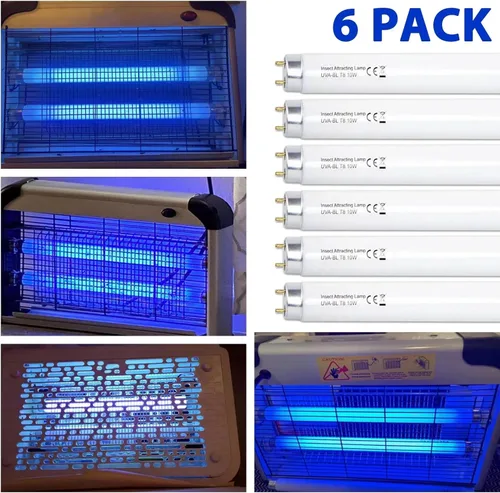 Miniatura 4 de Konideke Paquete de 6 Bombillas de Repuesto T8F10W BL de 10 W, Tubo Fluorescente de 10 Vatios para Dispositivo de 20 W, Luz Negra de 365 nm, 33 cm