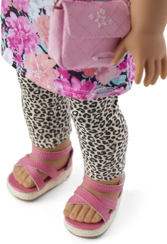 Miniatura 3 de American Girl Truly Me - Accesorios para muñecas de 18 pulgadas, pantalones con estampado de leopardo, pantalones rosas y sombrero de paja