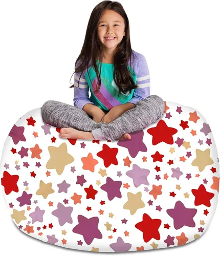 Miniatura 80 de Posh Stuffable - Sillón puff con almacenamiento para niños, contenedor de animales de peluche, organizador de juguetes de niños Lona rayas verde