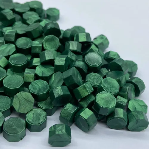 Miniatura 3 de 200 cuentas de sello de cera verde metálico, cuentas de sello de cera de Navidad verde pino a granel para invitaciones de boda, sello de cera