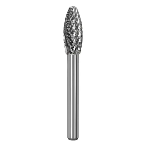 Broca de carburo de 3/8 pulgadas de diámetro de corte, vástago de 1/4 pulgadas, forma de llama, lima giratoria de carburo de tungsteno de doble