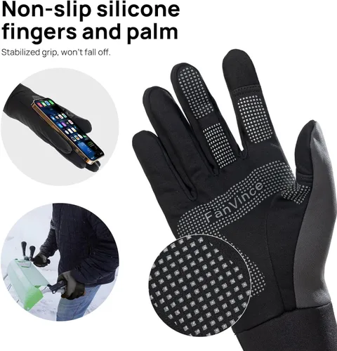 Miniatura 6 de Guantes de invierno para hombres y mujeres, guantes cálidos mejorados para pantalla táctil para clima frío, para correr, conducir, ciclismo