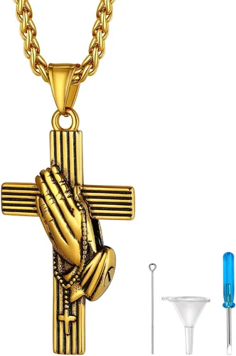 Miniatura 14 de Richsteel Collar de urna para cenizas, joyería de cremación, colgante de recuerdo conmemorativo con cadena