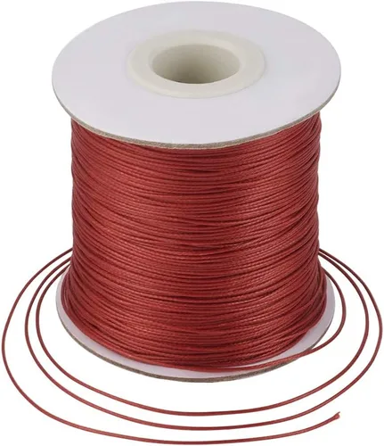 Miniatura 60 de Cheriswelry 90 yardas/rollo de 0.079 pulgadas, cordón encerado negro de poliéster coreano, joyería de cuentas, hilos para manualidades, cuerda