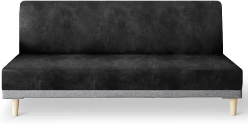 Miniatura 16 de molasofa - Funda elástica para futón de aspecto de cuero, cubierta para sofá sin brazos, protector de muebles con parte inferior elástica, funda