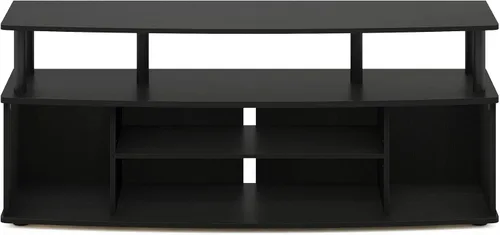 Miniatura 6 de Furinno Jaya - Mueble grande para centro de entretenimiento/TV de hasta 55 pulgadas, color ámbar pino/negro