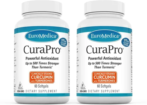 EuroMedica CuraPro 375 mg – Apoyo a la salud del hígado, corazón y cerebro – Aceite esencial de cúrcuma para el sistema inmunológico y apoyo
