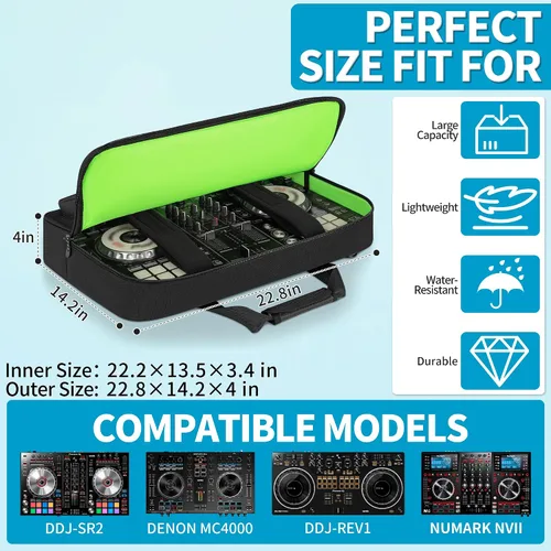 Miniatura 2 de IBVIVIC Bolsa para controlador de DJ, se adapta a DDJ-REV1/DDJ SR/SR2/Denon MC4000/Numark Mixtrack Pro FX/NVII/Mixstream Pro+/Mixstream Pro Go/NI
