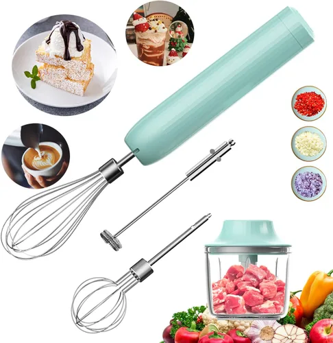 Miniatura 10 de Mezclador de mano inalámbrico MixgoII, batidor eléctrico de mano y espumador de leche, mini mezcladores de mano, batidora de mano recargable y Beige