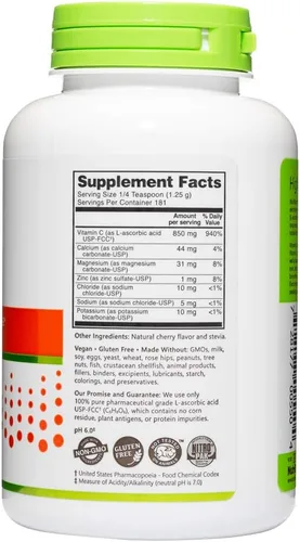 Miniatura 3 de NutriBiotic - Cherry Electro-C Vitamina C y electrolito en polvo, 8 onzas 850 mg de vitamina C por porción Recarga de electrolitos efervescentes