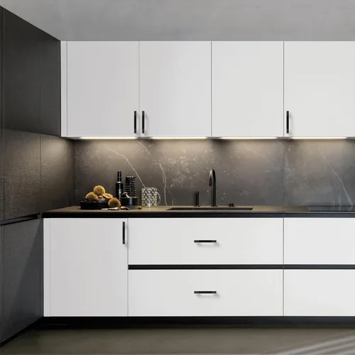 Miniatura 5 de Paquete de 10 tiradores de gabinete de cocina negro mate de 3 pulgadas (2.992 in), tiradores de gabinete moleteados de color negro para armario