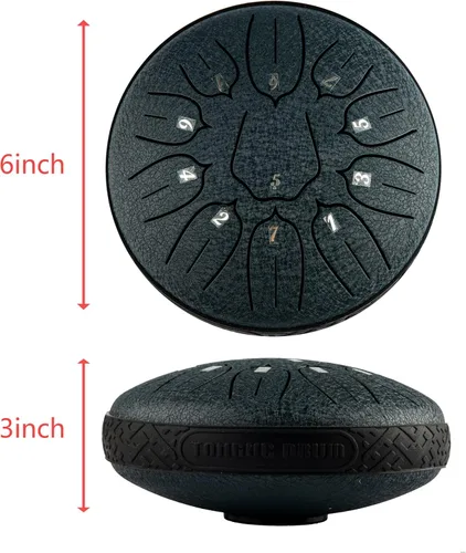 Miniatura 6 de Tambor de Lengua de Acero, Tambor Handpan Ubblove 11 Notas 6 Pulgadas Instrumentos de Percusión con Mazos Bolsa para Meditación Educación Musical 6