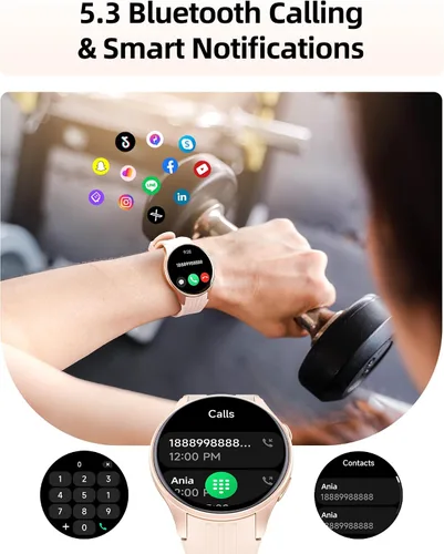 Miniatura 4 de Parsonver Smart Watch, Built-in GPS, Bluetooth Calling, Fitness Watch for Women with 100+ Sport Modes, IP68 Waterproof, Heart Rate, Sleep Monitor