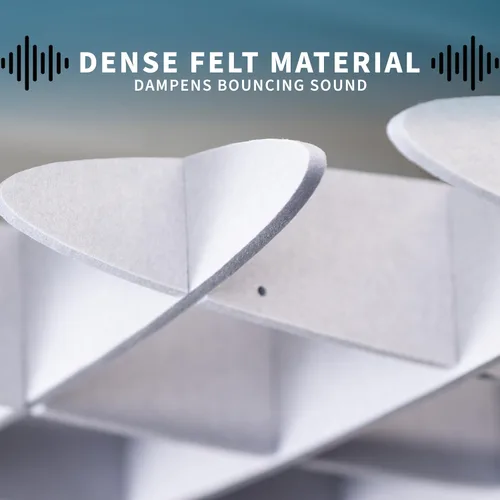 Miniatura 4 de Panel de Techo Acústico VIVO de Celosía, Absorbente de Sonido Colgante Hexagonal, Moderna Lámpara de Techo de Reducción de Ruido, Gris Claro