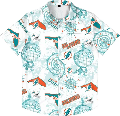 Miniatura 4 de FOCO Men's NFL Team Logo Floral Aloha Tropical Mercader Button Up Shirt