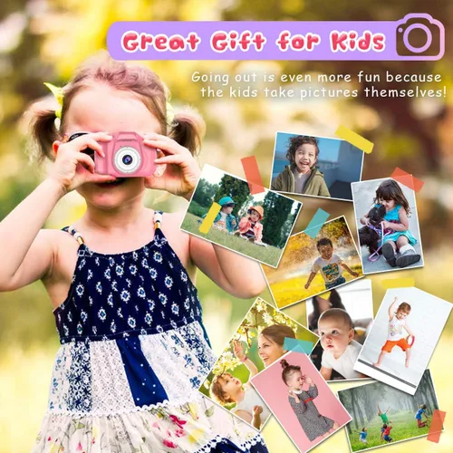 Miniatura 4 de Seckton - Cámara de selfie mejorada para niños, regalos de cumpleaños de Navidad para niñas de 3 a 9 años, cámaras de video digital HD para niños