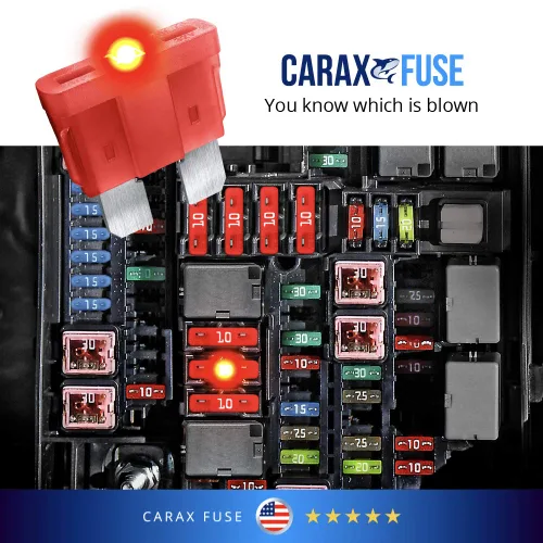 Miniatura 5 de CARAX Fusible incandescente – Fusible premium estándar/hoja regular ATC/ATO/ATS – 50 piezas – Kit surtido – Fusible automotriz LED resplandor al