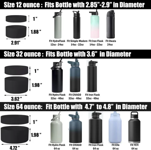 Miniatura 3 de Greant Funda protectora doble para botella de agua compatible con Hydro Flask, funda flexible de silicona compatible con funda Hydroflask, funda