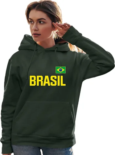 Miniatura 3 de Go All Out Sudadera con capucha Team Brasil Flag Pride para hombre y mujer