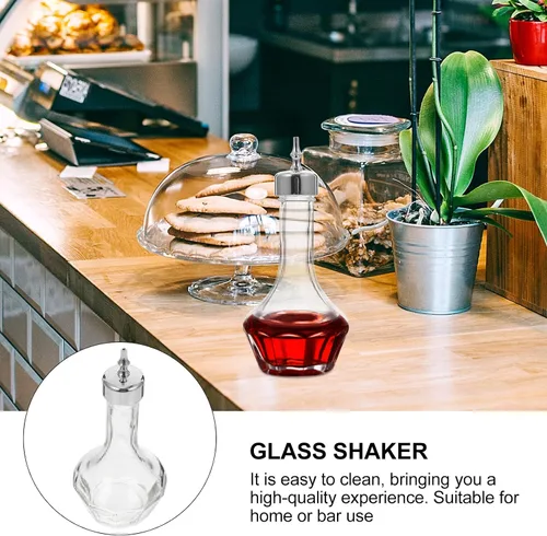 Miniatura 9 de Garneck Glass Shaker - Paquete de 2 botellas de vidrio amargas botella de barman botellas de amargo vintage, coctelera profesional japonesa