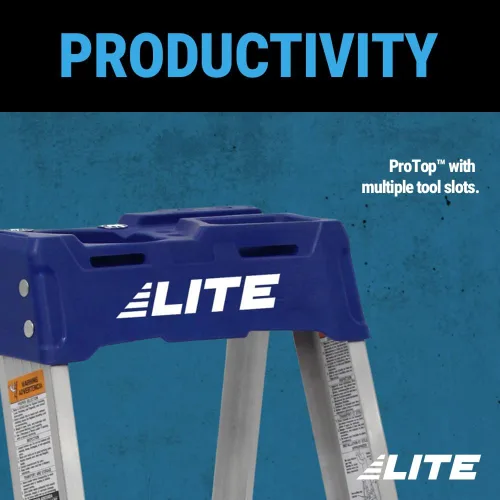 Miniatura 4 de LITE Escalera de aluminio de 4 pies con bandeja de herramientas, capacidad de carga de 250 libras, tipo I, LP-2111-04