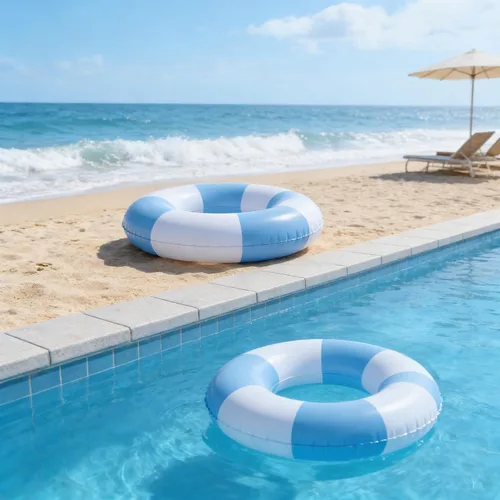 Miniatura 3 de 4 flotadores inflables para piscina, anillos de natación de 35 pulgadas, tubo interior grande, anillos de natación, tumbona de piscina, flotador