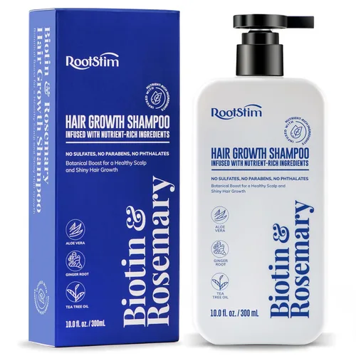 Champú de biotina y romero para el crecimiento del cabello: Champú para la pérdida de cabello para cabello fino infundido con ingredientes ricos en