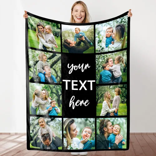 Miniatura 22 de Manta de fotos personalizada con collage para él y ella, manta personalizada, regalos para novia, cumpleaños, boda, aniversario, fabricada