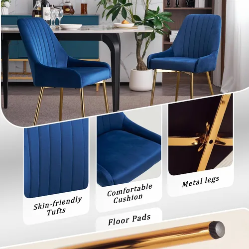 Miniatura 7 de Sillas de comedor de terciopelo, sillas de terciopelo, silla de cocina, silla de comedor, sillas de comedor, silla de comedor, con patas de metal