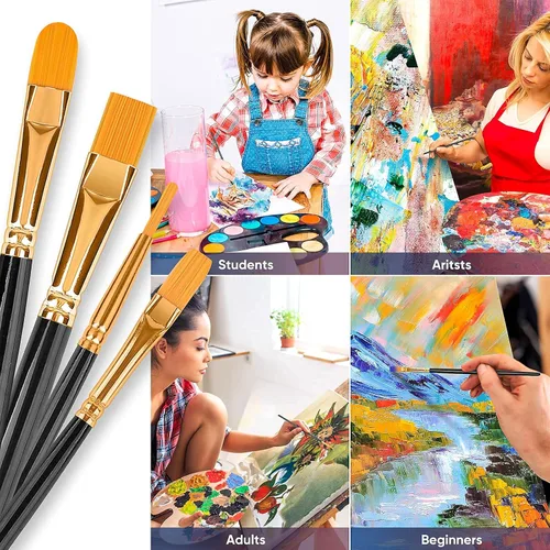 Miniatura 4 de Juego de pinceles de pintura, 20 pinceles de pintura para pintura acrílica, pincel de pintura acrílica de acuarela al óleo, pinceles de artista
