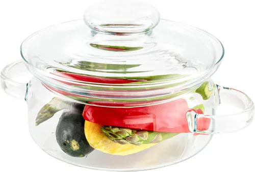 Simax Olla a fuego lento para popurrí de estufa, ollas de vidrio de 32 onzas para cocinar en la estufa, ollas transparentes para cocinar, utensilios