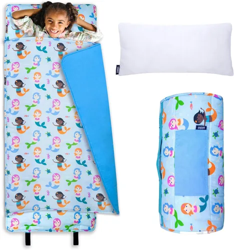 Miniatura 22 de Wildkin Alfombrilla para Siesta Infantil Original – Cómoda Alfombrilla para Dormir con Almohada, Ideal para Escuela y Viajes Corazones arco iris