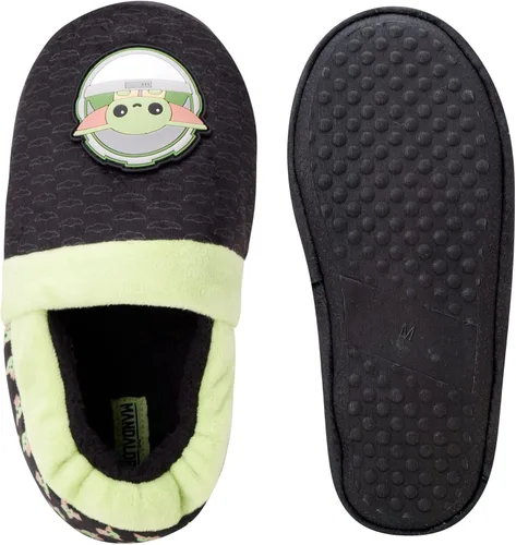 Miniatura 5 de Disney Pantuflas de Star Wars para niños, pantuflas peludas de Mandalorian Baby Yoda, suela antideslizante (niños pequeñosgrandes)