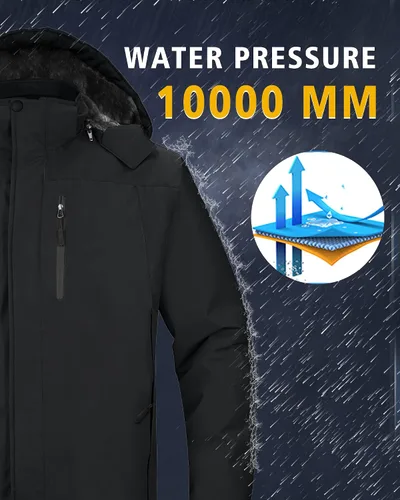 Miniatura 4 de Chaqueta de esquí de invierno para hombre, chaqueta de lluvia impermeable a prueba de viento