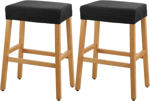 Miniatura 15 de YISUN Fundas de taburete rectangulares, paquete de 2 fundas elásticas impermeables para asiento de silla de montar, taburetes de bar, sillas de bar