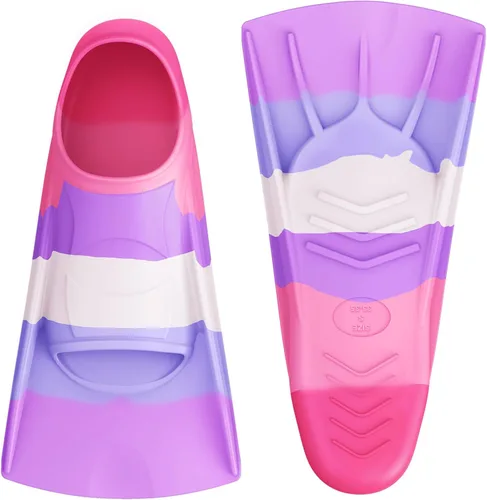 Miniatura 7 de Gintenco Aletas de Natación, Aletas de Natación para Niños para Natación de Vueltas, Aletas de Tamaño de Viaje con Bolsa de Malla, Aletas