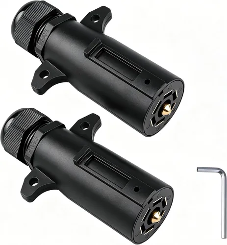 Miniatura 7 de Enchufe de remolque de 7 pines con sello impermeable Adaptador de reemplazo de cableado de remolque de 7 puntas Conector lateral de remolque redondo