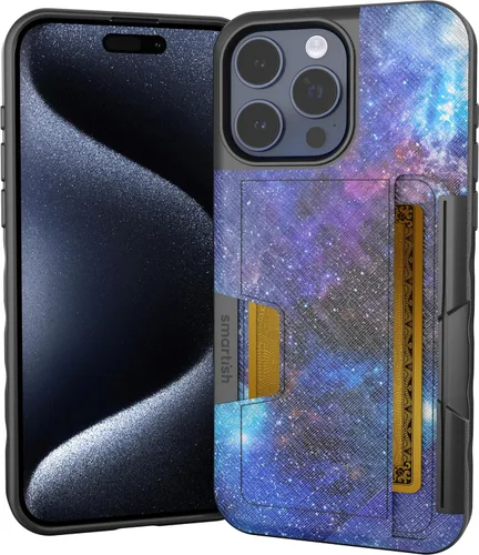Miniatura 56 de Smartish Funda tipo cartera para iPhone 13 Pro – Wallet Slayer Vol. 2 [delgada + protectora] tarjetero con función atril - Black Tie Affair