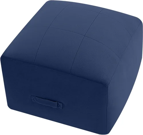 Miniatura 23 de MeMoreCool Puf Otomano Cuadrado Relleno Reposapiés, Puf de Suelo Reposapiés con Relleno de Trozos de Espuma, Otomano Relleno Suave Reposapiés