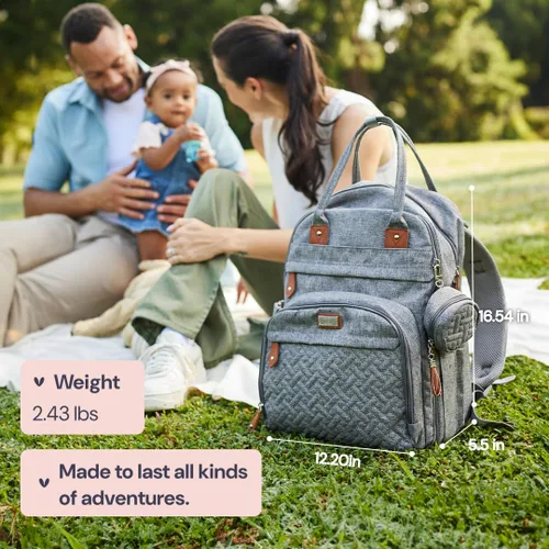Miniatura 3 de BabbleRoo - Mochila para pañales - Bolso de viaje con artículos esenciales para bebés - Mochila multifuncional resistente al agua, bolso de viaje
