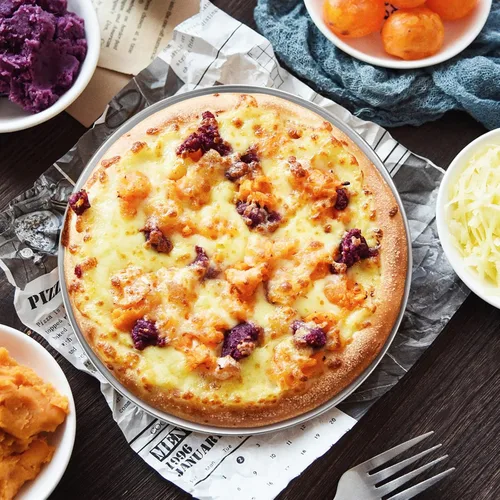 Miniatura 4 de Deedro Bandeja para hornear pizza, bandeja de pizza de acero inoxidable de 10 pulgadas, bandeja redonda para horno de pizza para el hogar