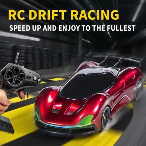 Miniatura 2 de Coche de deriva a escala 1:20 con control remoto 4WD 2.4GHz Racing Sport Toy RC Car con luces LED, carreras y ruedas de deriva (azul)