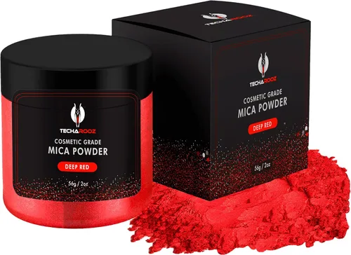 Polvo de mica rojo profundo para resina epoxi, 1.98 oz/2 onzas, tarro – TECHAROOZ 2 tonos resina tinte pigmento polvo para brillo de labios, uñas, 3