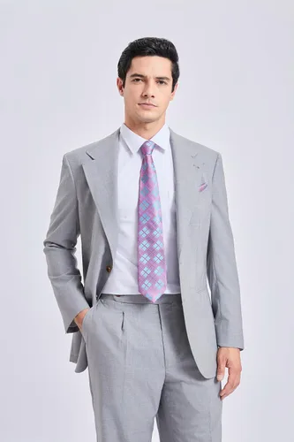 Miniatura 235 de HISDERN Conjunto de corbata a cuadros a cuadros pañuelo tejido clásico formal para hombre corbata y bolsillo cuadrado